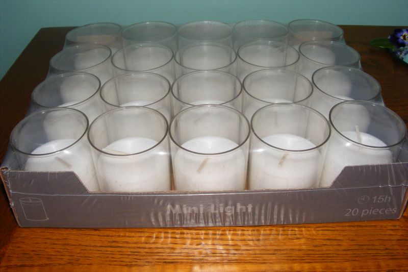 Event Candles Bulk - Ivory unscented acrylic cup 15 hours - Wedding - x20 - CA05