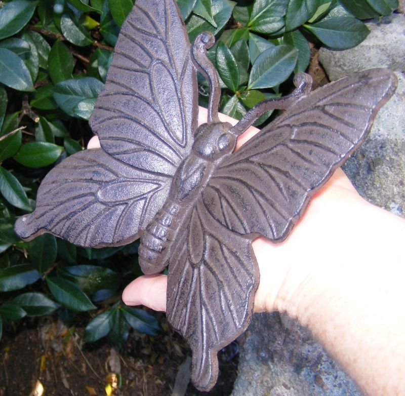 Cast Iron Butterfly - Rustic Decoration Garden Ornament - Large Butterfly - CI11