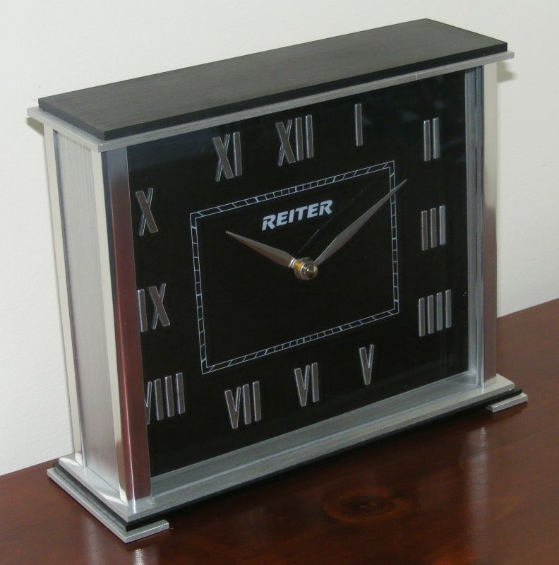Table Clock Classic - Metal - Modern Aluminium Mantle - Rectangular Silver  CL62