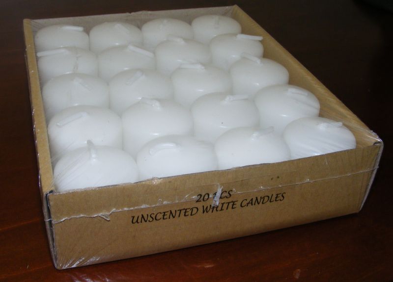 Votive Candles Bulk Wedding Table Function - WHITE unscented Set of 20  - CA07