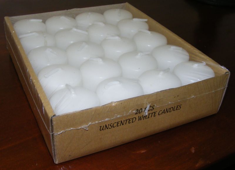 Votive Candles Bulk Wedding Table Function - WHITE unscented Set of 20  - CA07