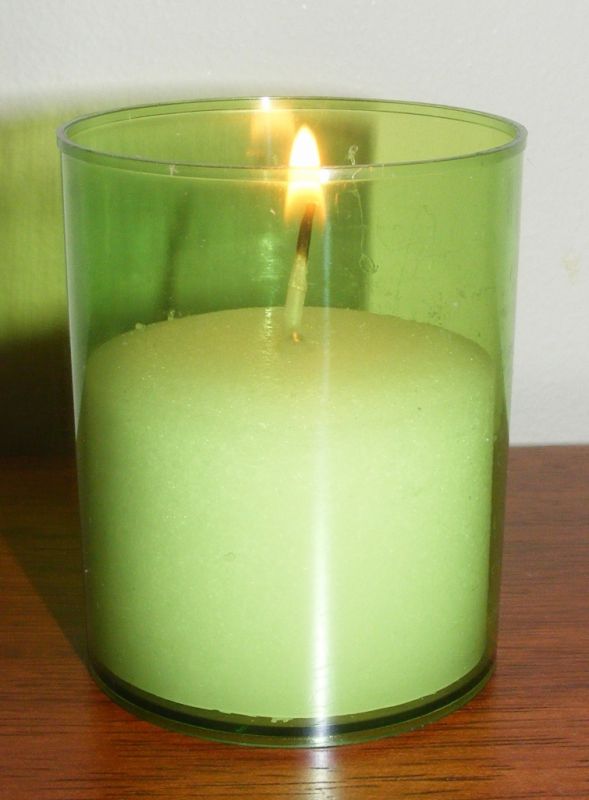 Event Candles Bulk unscented Green acrylic cup 15 hours Party Wedding x12 CA24