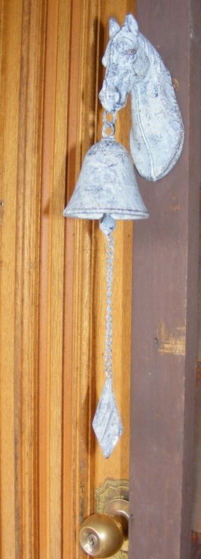 Rustic Solid Cast Iron Hanging Door Bell French Provincial - Horse Head - CI89